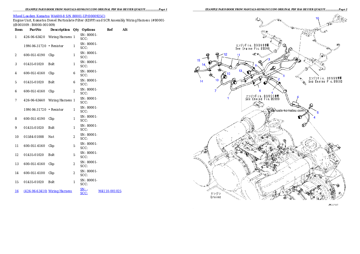 Protected: WA600-8 S/N 80001-UP (Stone Handling Spec.) Partsbook