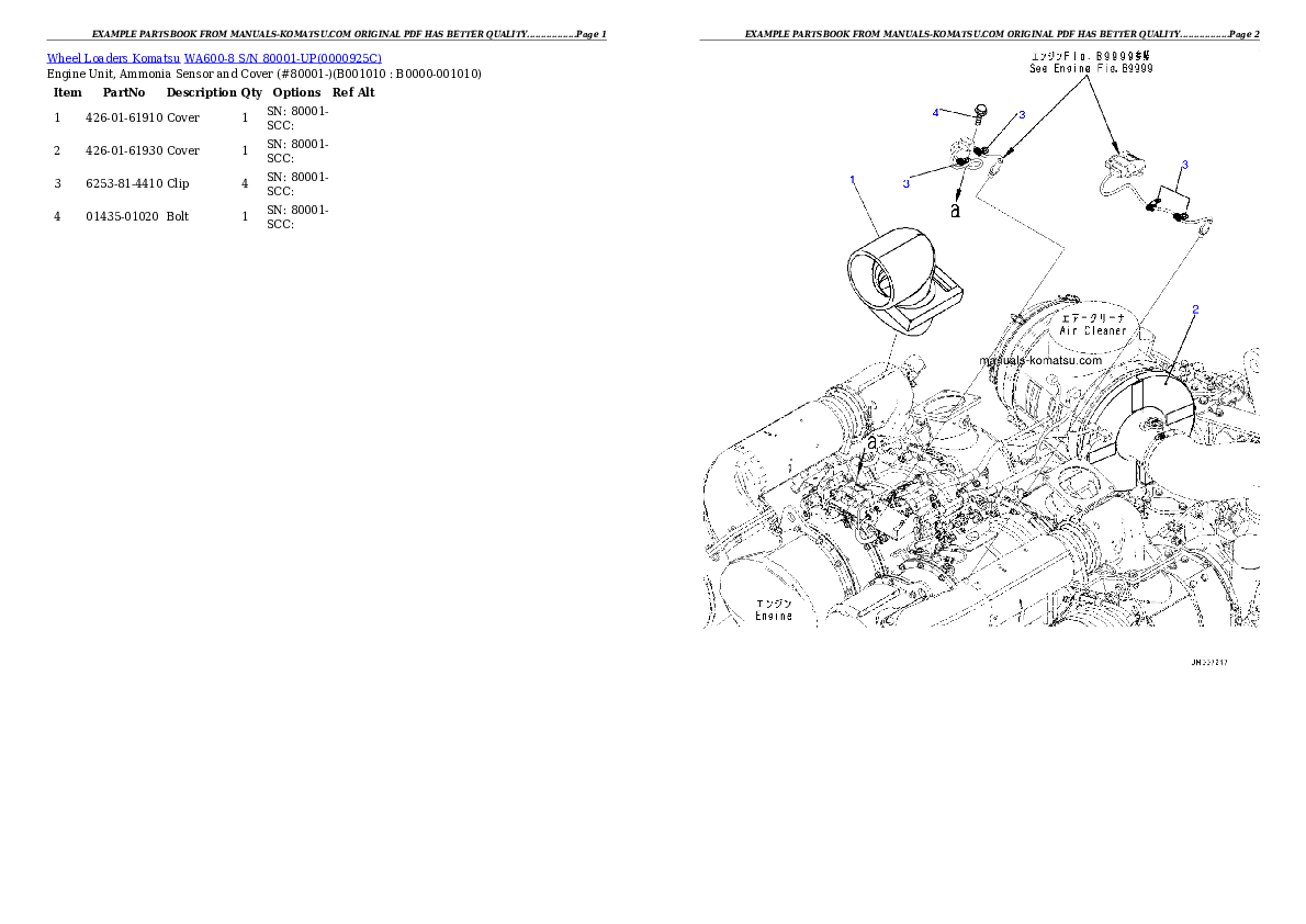 Protected: WA600-8 S/N 80001-UP (Stone Handling Spec.) Partsbook
