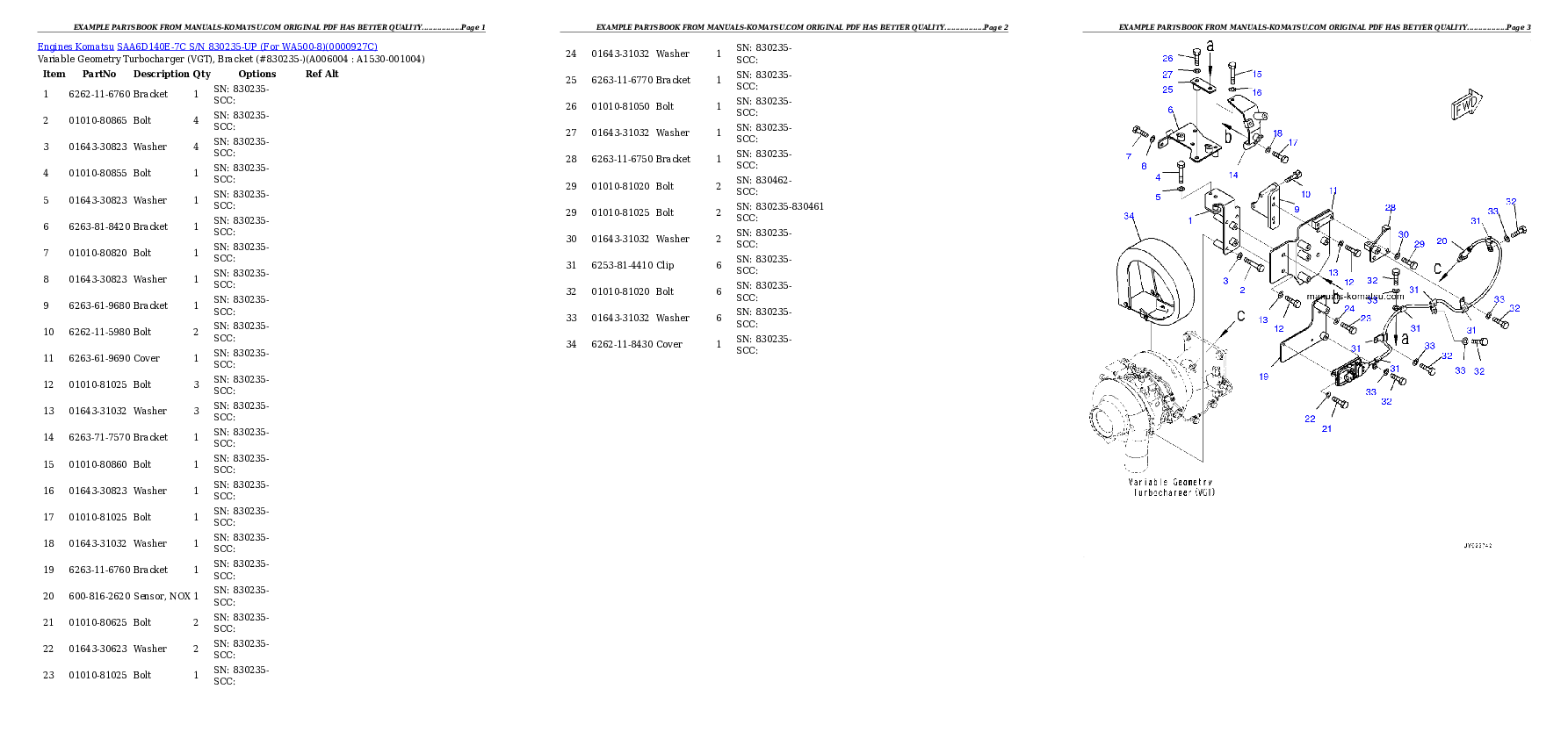Protected: SAA6D140E-7C S/N 830235-UP (For WA500-8) Partsbook
