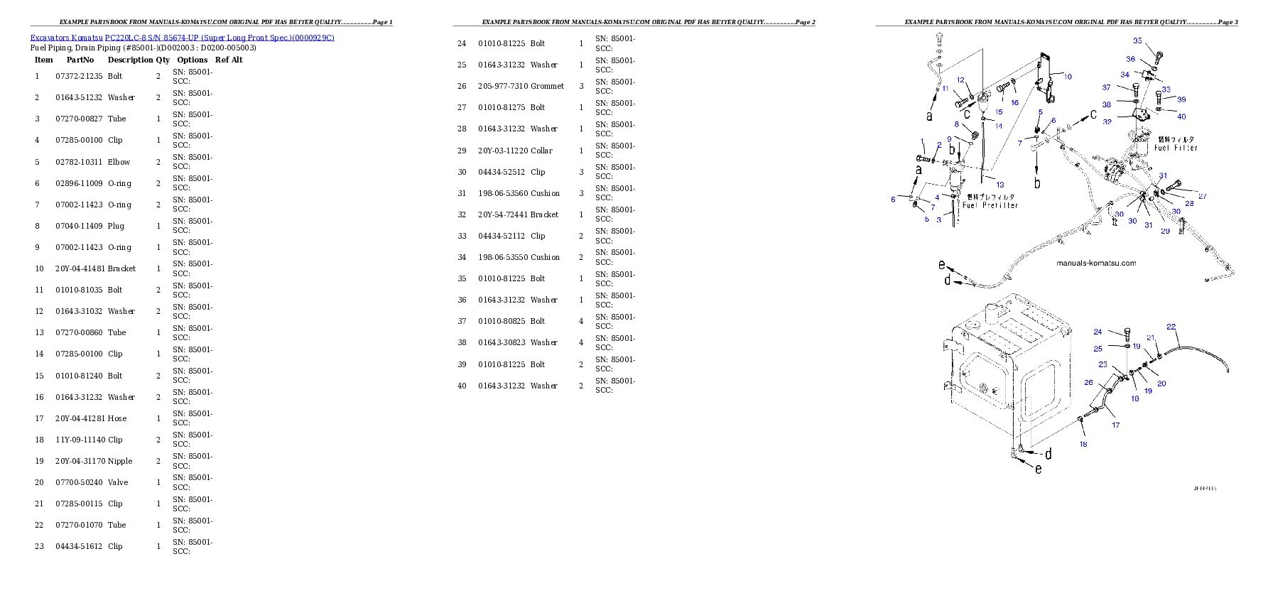 Protected: PC220LC-8 S/N 85674-UP (Super Long Front Spec.) Partsbook