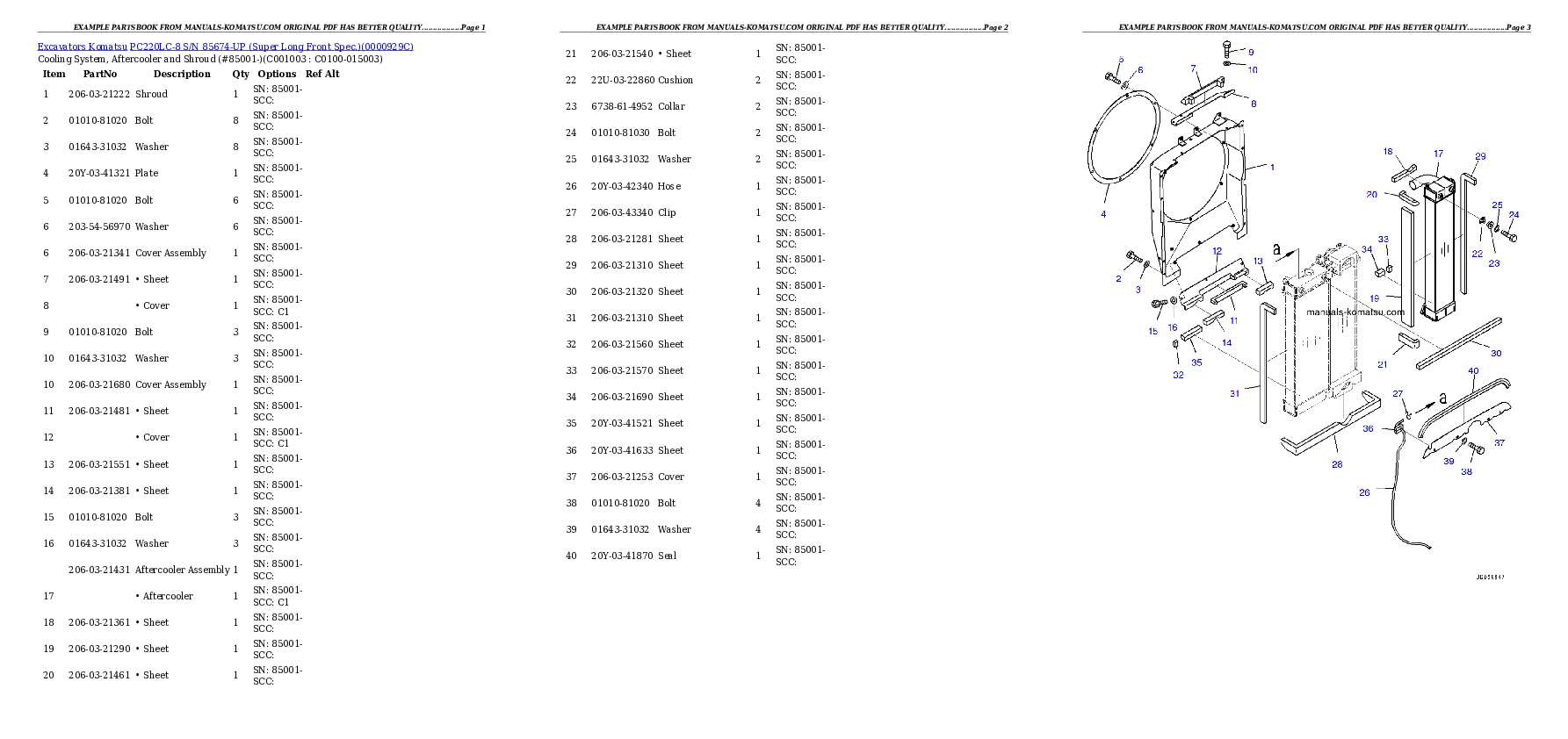 Protected: PC220LC-8 S/N 85674-UP (Super Long Front Spec.) Partsbook