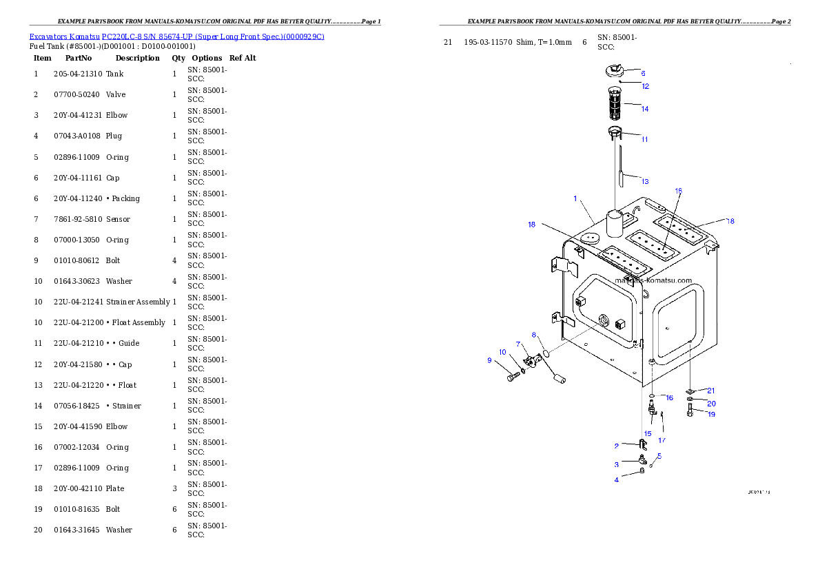 Protected: PC220LC-8 S/N 85674-UP (Super Long Front Spec.) Partsbook