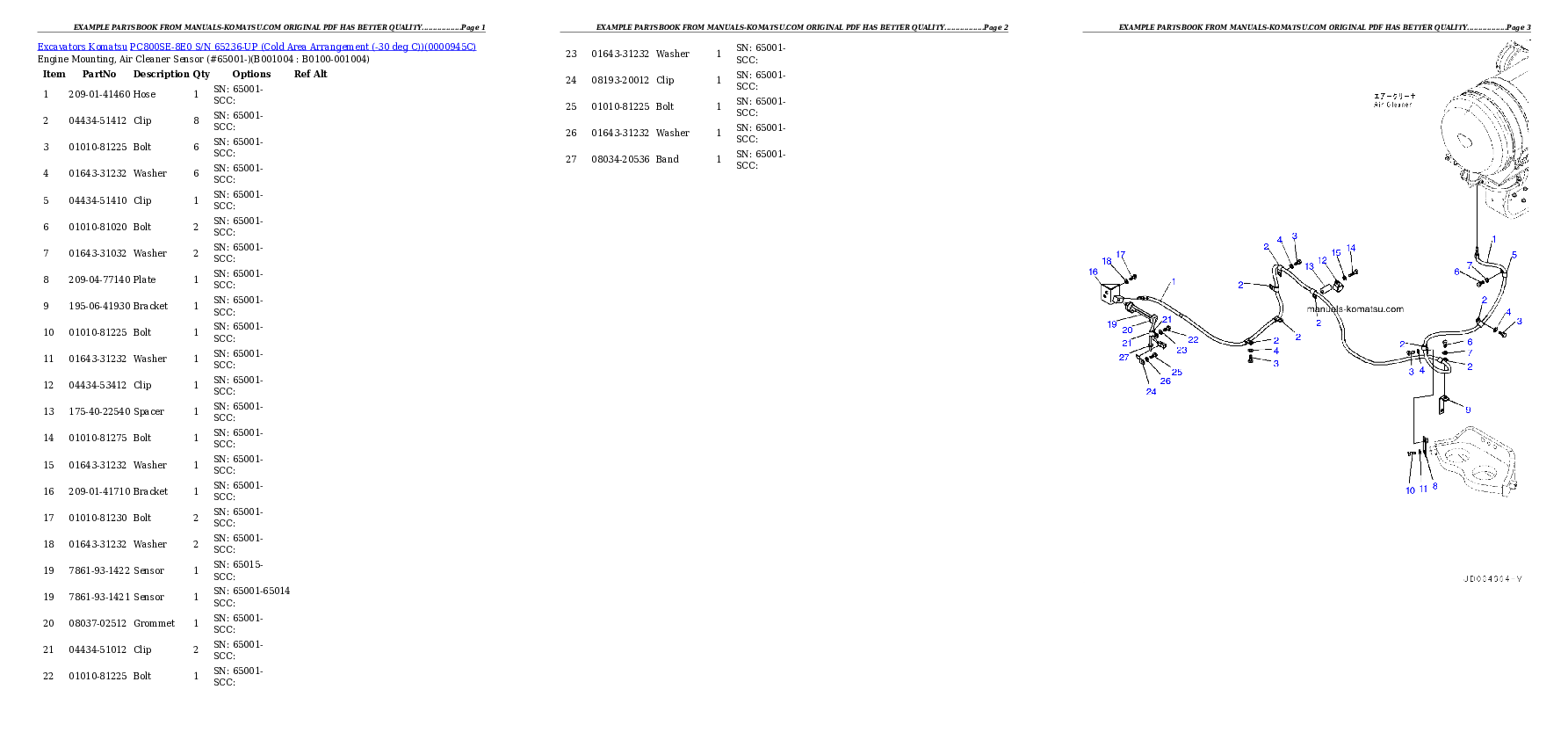 Protected: PC800SE-8E0 S/N 65236-UP (Cold Area Arrangement (-30 deg C)) Partsbook