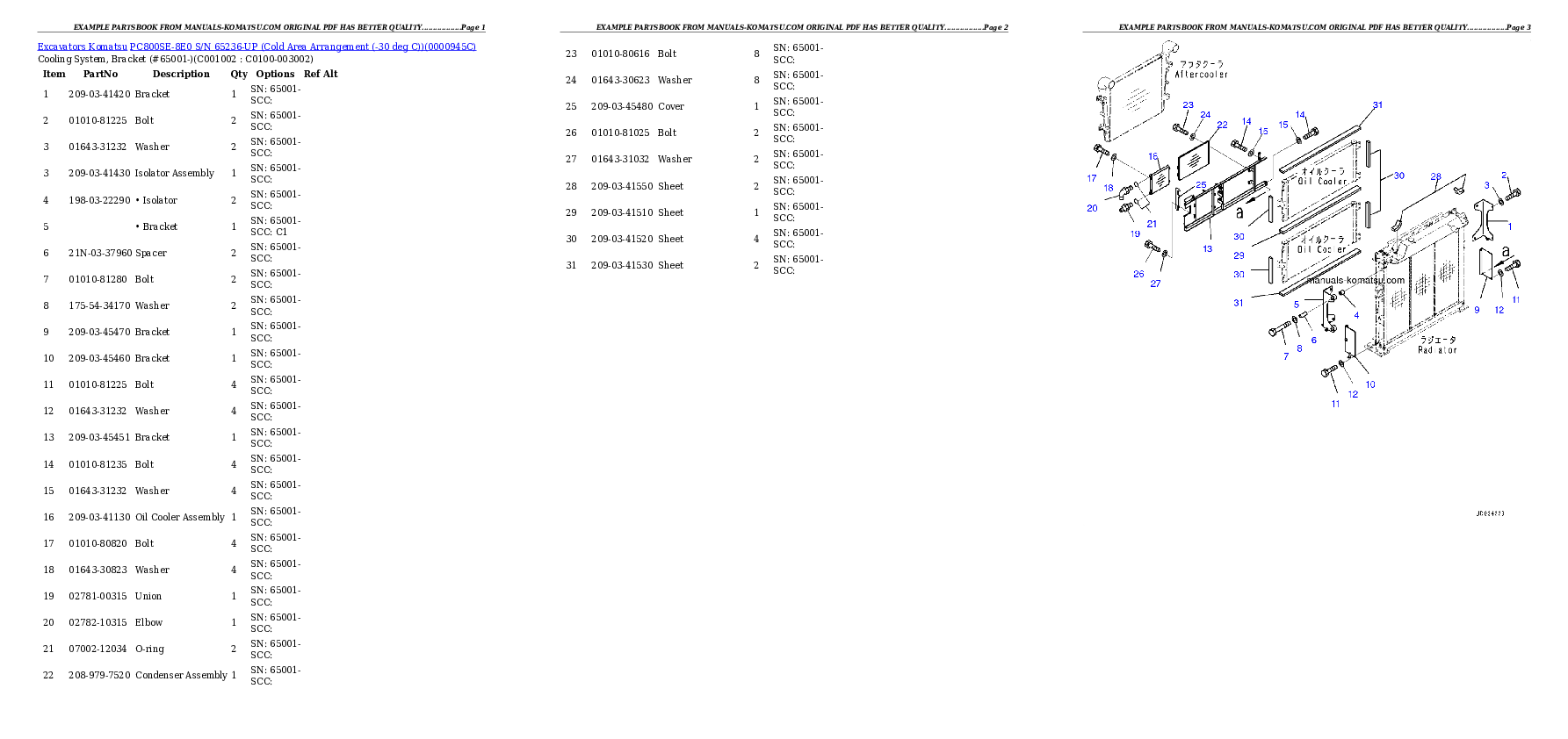 Protected: PC800SE-8E0 S/N 65236-UP (Cold Area Arrangement (-30 deg C)) Partsbook