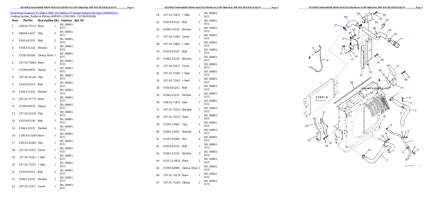 Protected: PC300LC-8M0 S/N 80065-UP (Super Long Front Spec.) Partsbook
