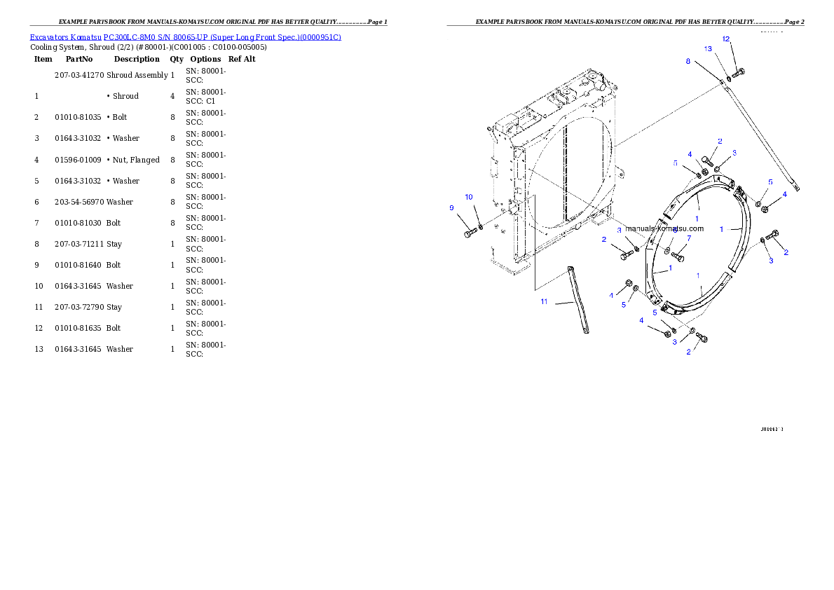 Protected: PC300LC-8M0 S/N 80065-UP (Super Long Front Spec.) Partsbook