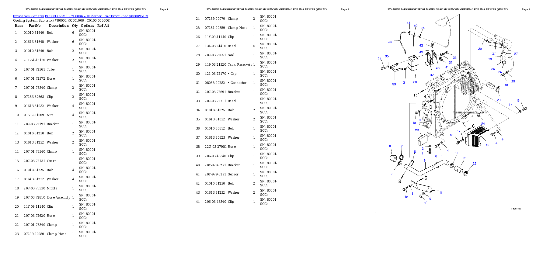 Protected: PC300LC-8M0 S/N 80065-UP (Super Long Front Spec.) Partsbook