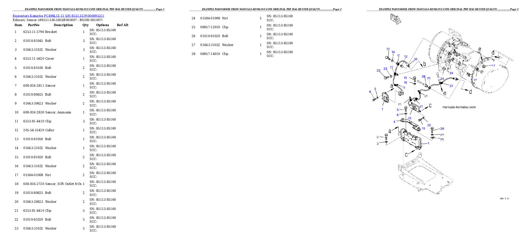 Protected: PC490LCI-11 S/N 85113-UP Partsbook