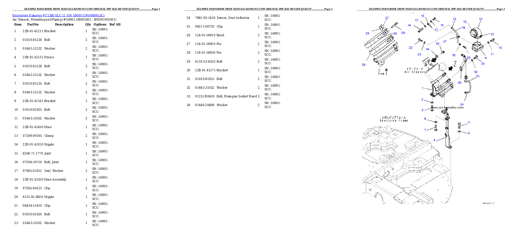 Protected: PC138USLC-11 S/N 50001-UP Partsbook