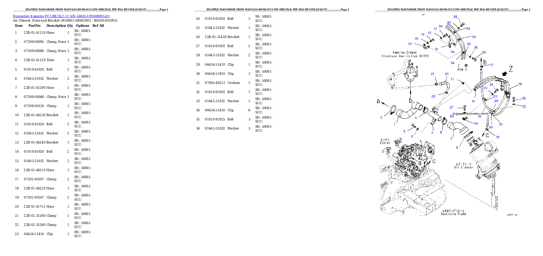 Protected: PC138USLC-11 S/N 50001-UP Partsbook