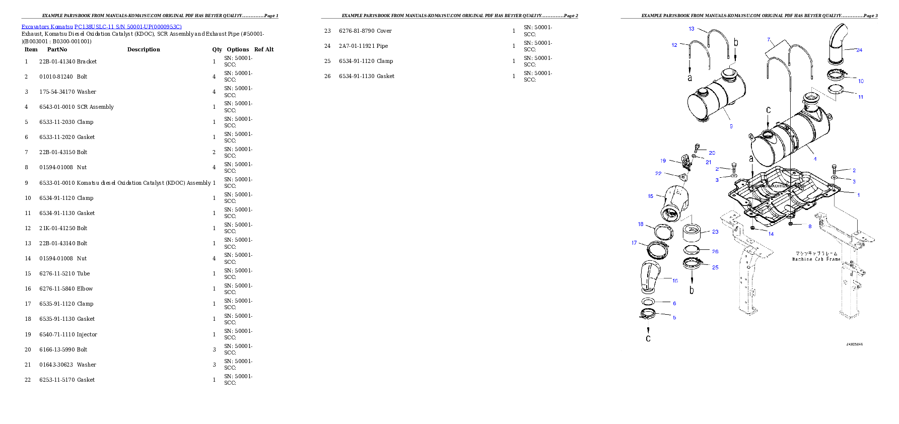 Protected: PC138USLC-11 S/N 50001-UP Partsbook
