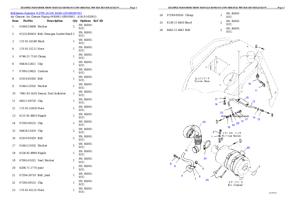 Protected: D37PX-24 S/N 85001-UP Partsbook