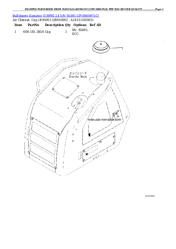 Protected: D39PXI-24 S/N 95001-UP Partsbook