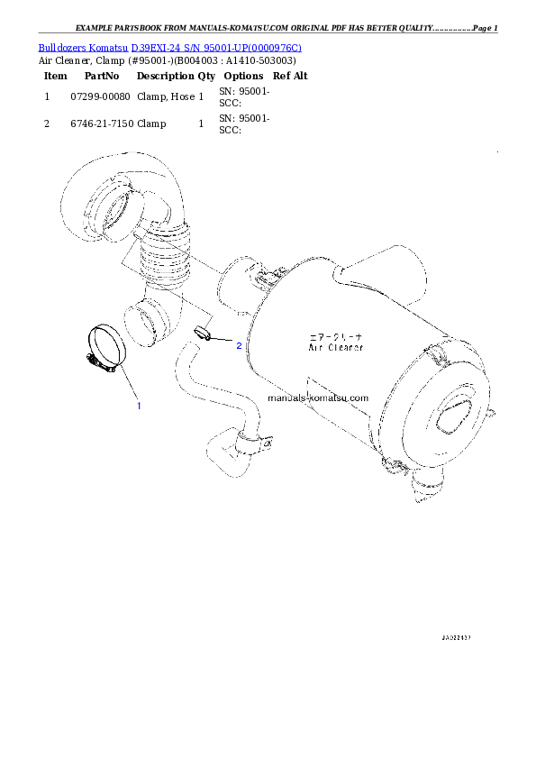 Protected: D39EXI-24 S/N 95001-UP Partsbook