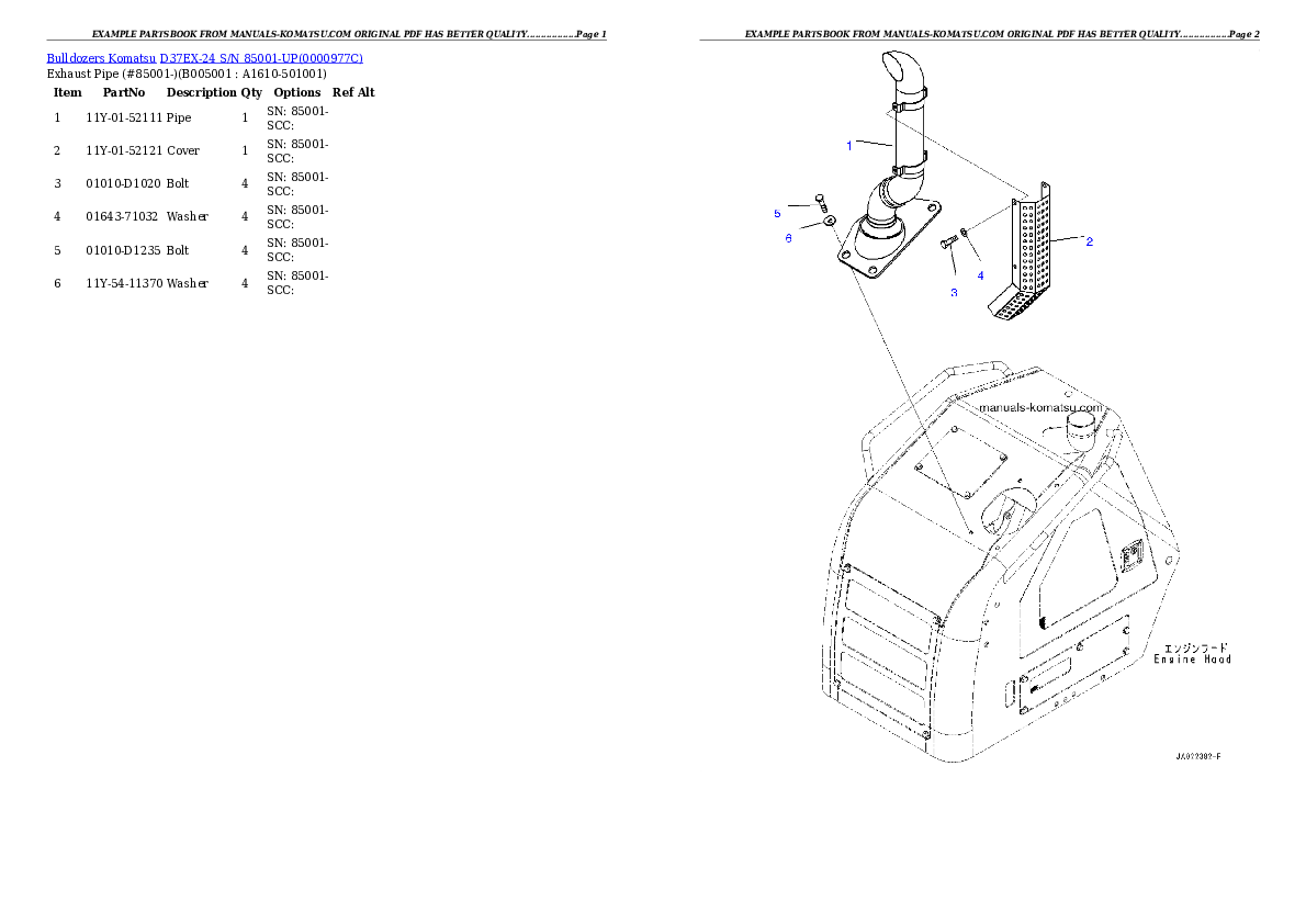 Protected: D37EX-24 S/N 85001-UP Partsbook
