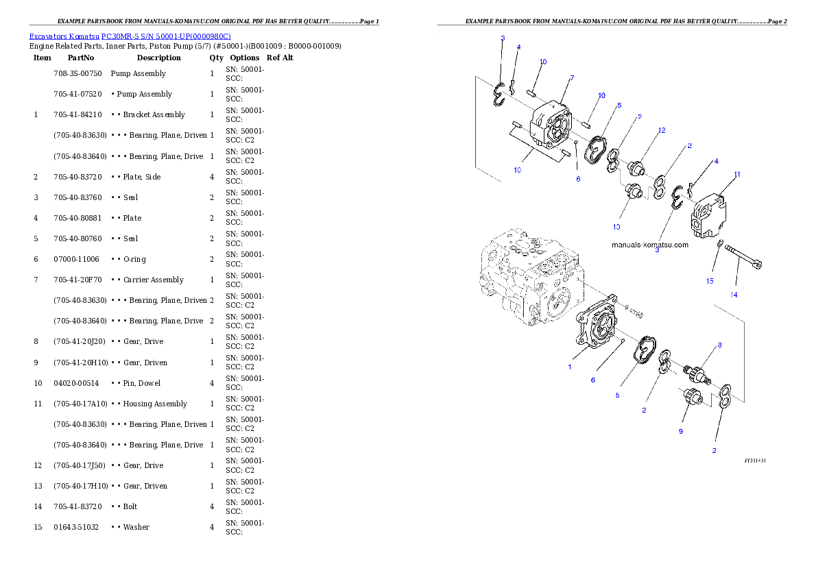 Protected: PC30MR-5 S/N 50001-UP Partsbook