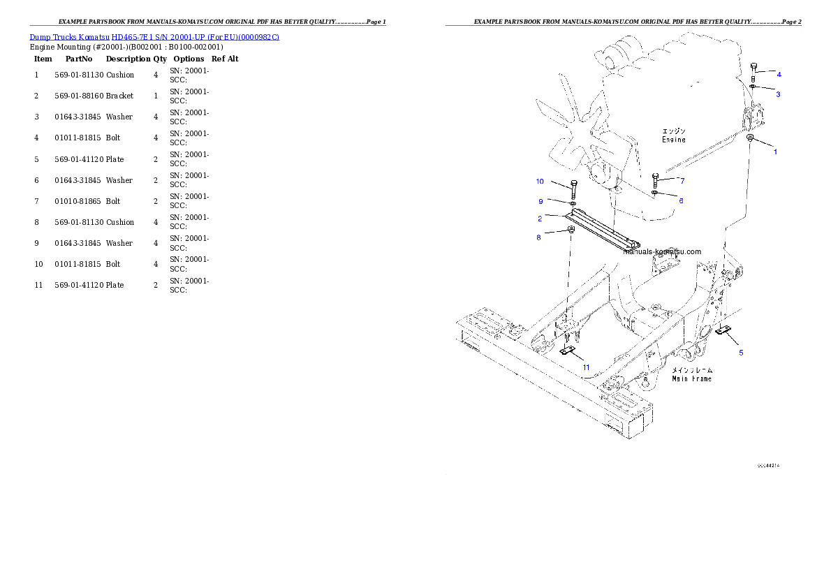 Protected: HD465-7E1 S/N 20001-UP (For EU) Partsbook