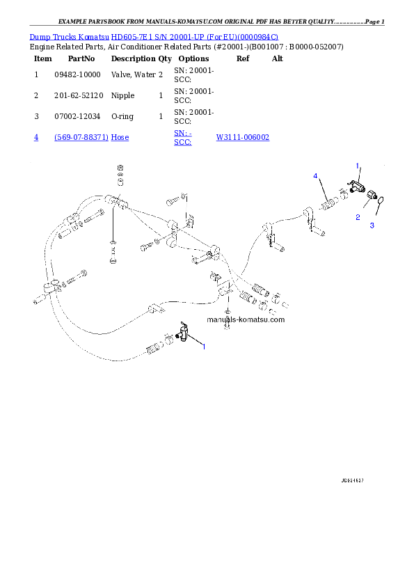 Protected: HD605-7E1 S/N 20001-UP (For EU) Partsbook