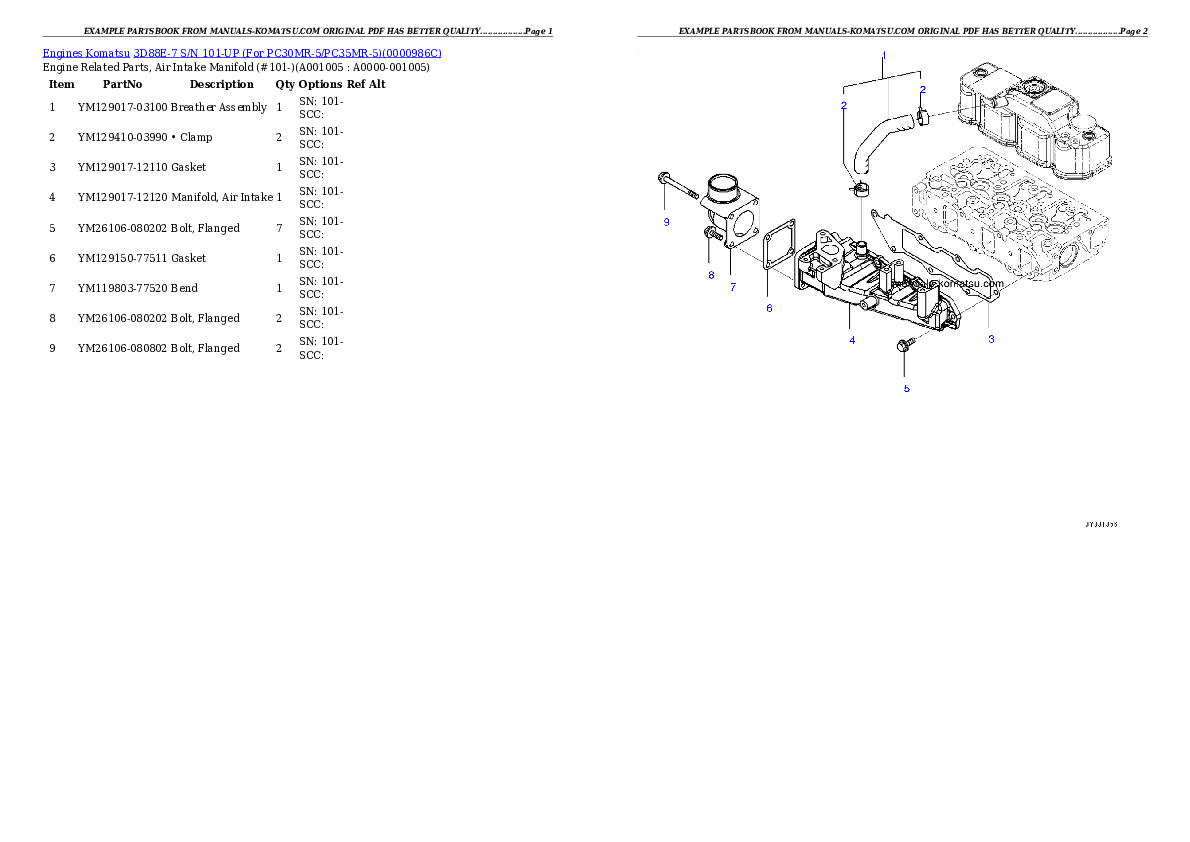 Protected: 3D88E-7 S/N 101-UP (For PC30MR-5/PC35MR-5) Partsbook