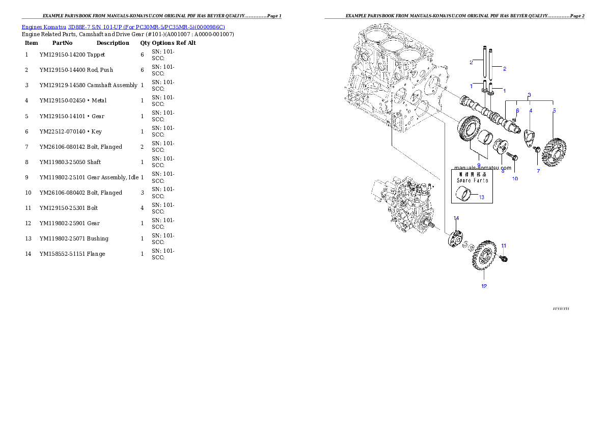 Protected: 3D88E-7 S/N 101-UP (For PC30MR-5/PC35MR-5) Partsbook