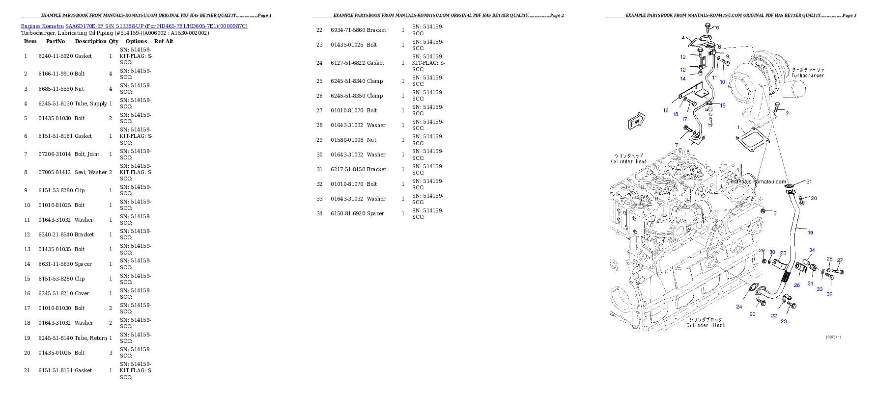 Protected: SAA6D170E-5F S/N 513388-UP (For HD465-7E1/HD605-7E1) Partsbook