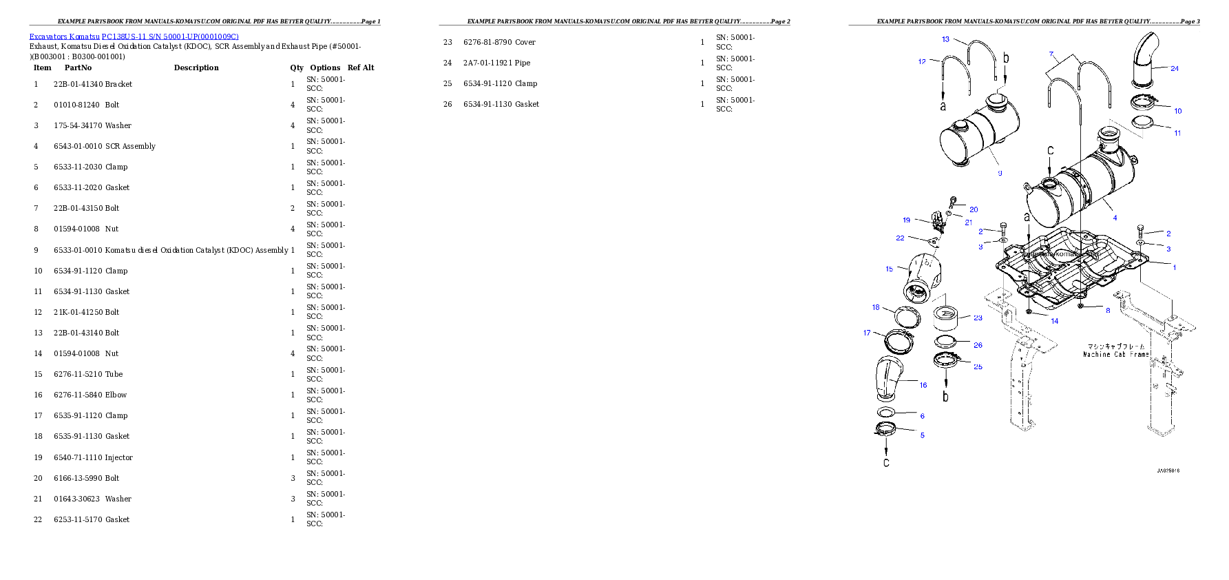 Protected: PC138US-11 S/N 50001-UP Partsbook
