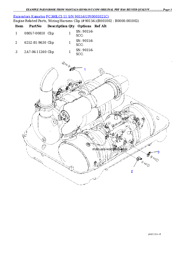 PC360LCI-11 S/N 90156-UP Partsbook