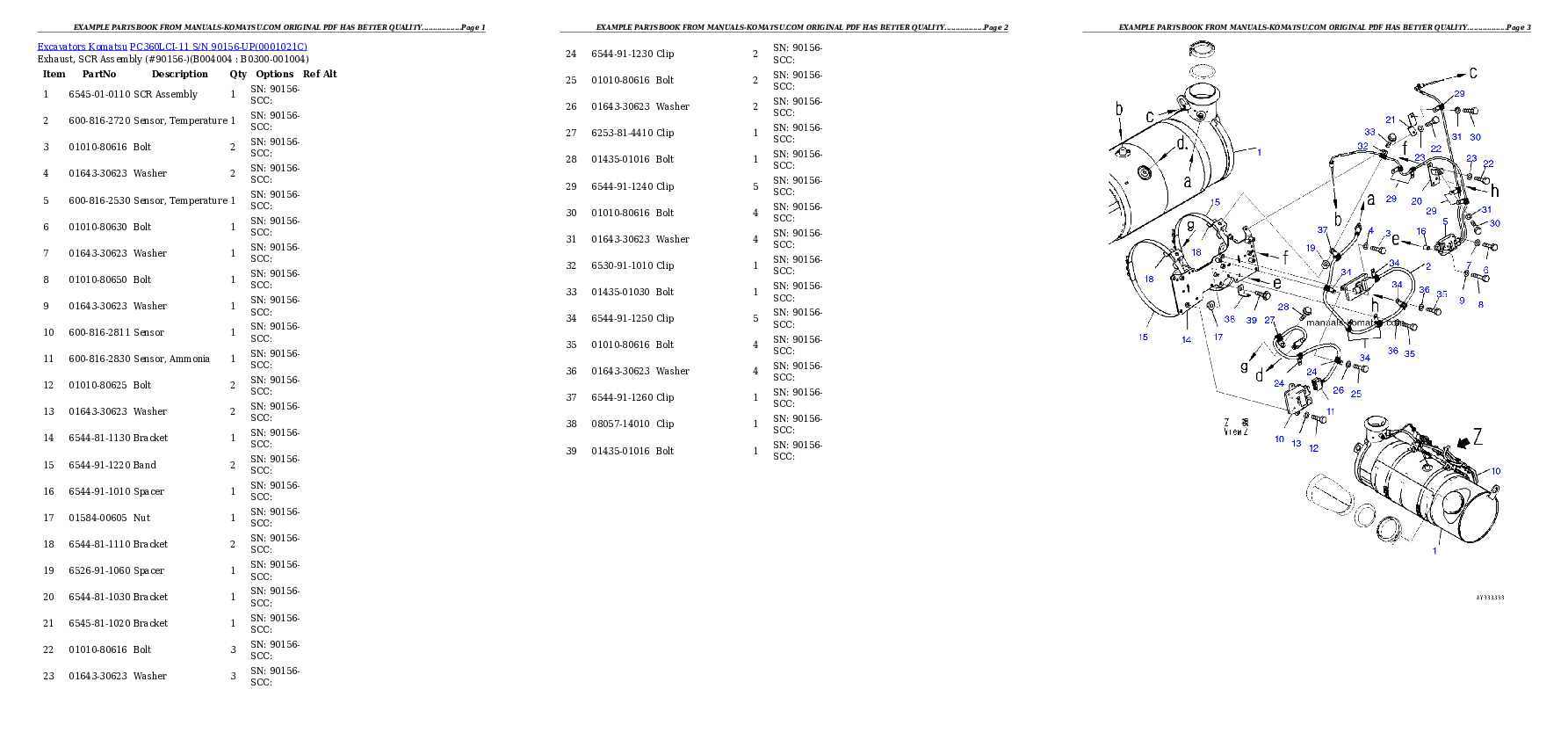 Protected: PC360LCI-11 S/N 90156-UP (For KAL) Partsbook