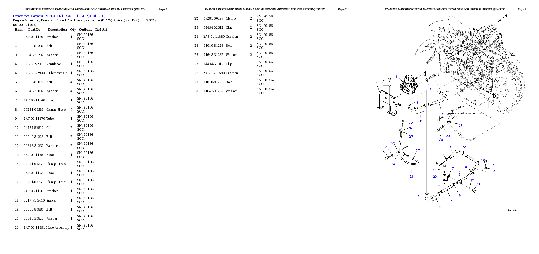 Protected: PC360LCI-11 S/N 90156-UP (For KAL) Partsbook