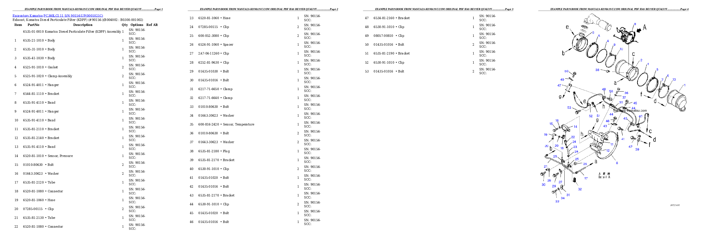 Protected: PC360LCI-11 S/N 90156-UP (For KAL) Partsbook