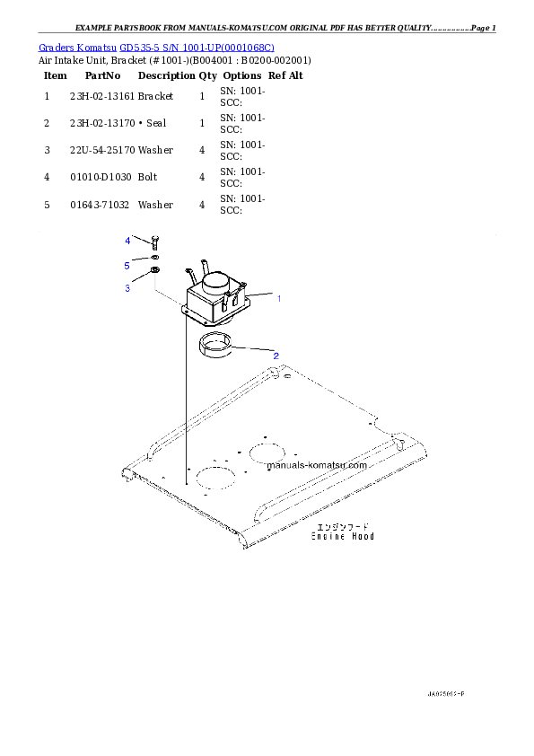 Protected: GD535-5 S/N 1001-UP Partsbook