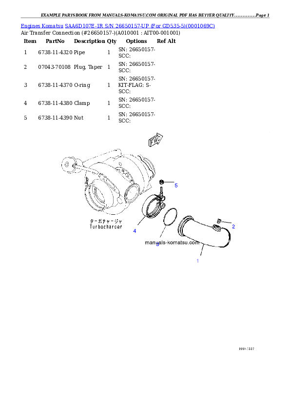 Protected: SAA6D107E-1R S/N 26650157-UP (For GD535-5) Partsbook