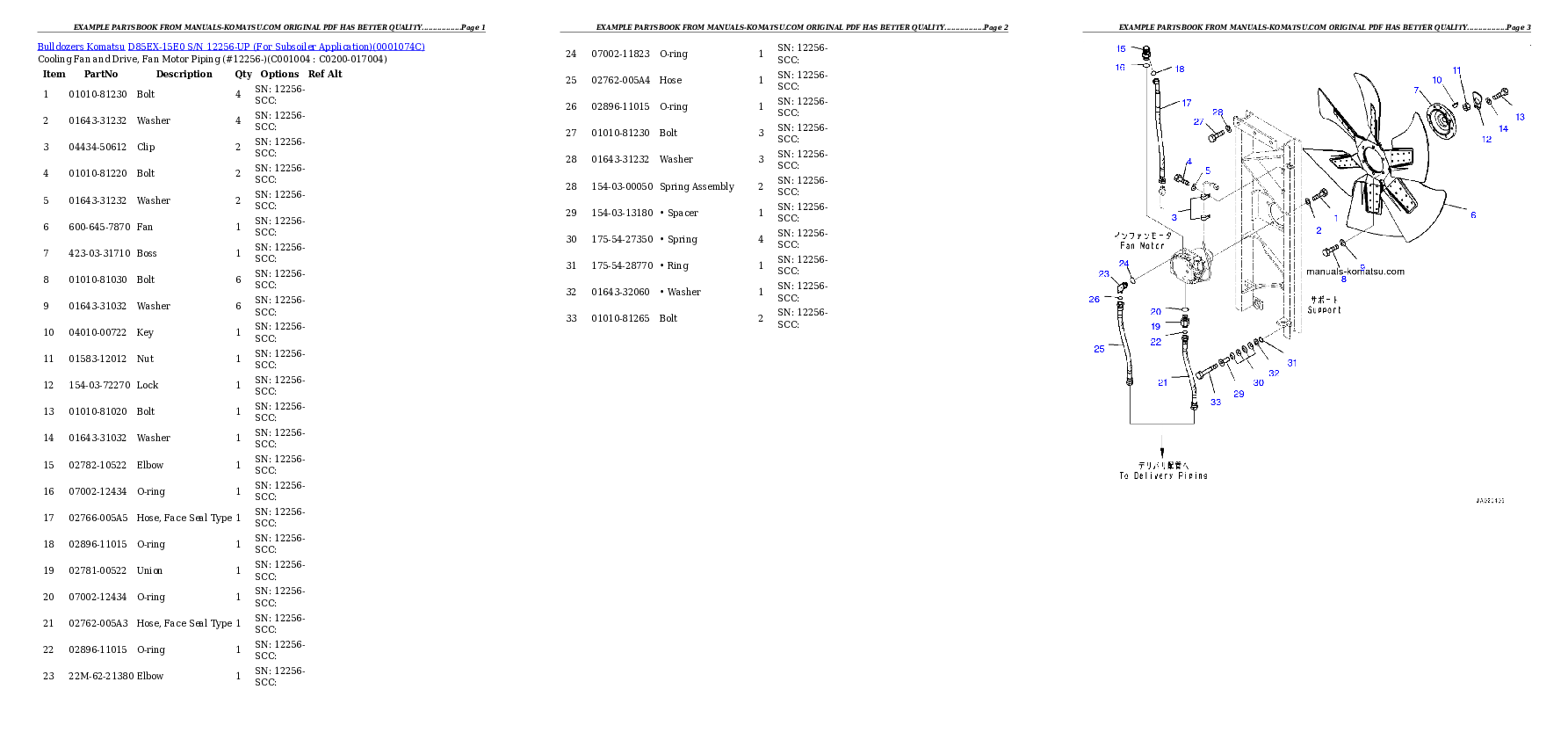 Protected: D85EX-15E0 S/N 12256-UP (For Subsoiler Application) Partsbook