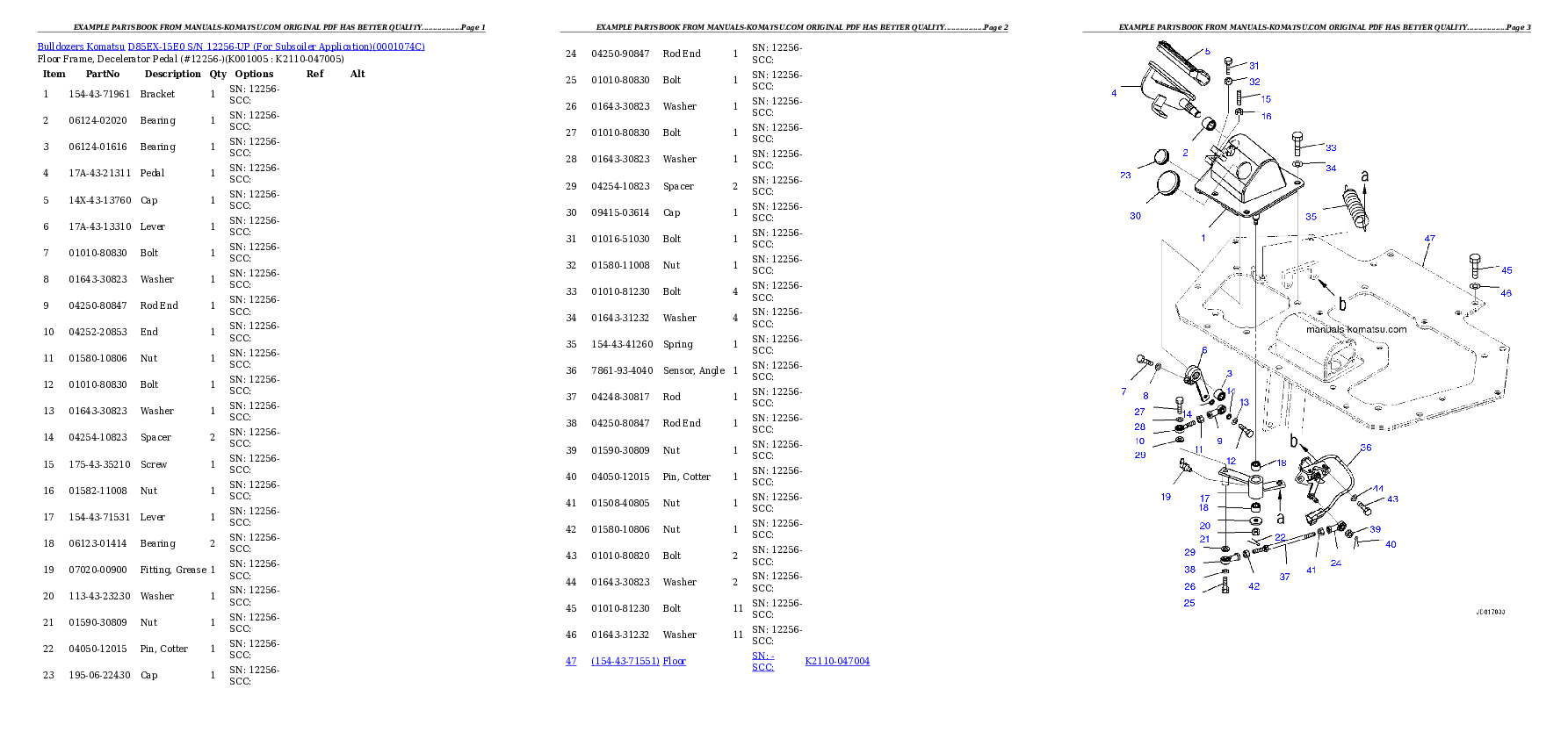 Protected: D85EX-15E0 S/N 12256-UP (For Subsoiler Application) Partsbook