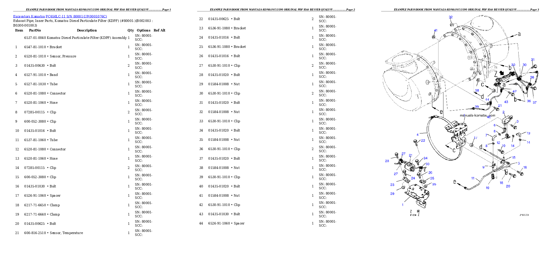 Protected: PC650LC-11 S/N 80001-UP Partsbook
