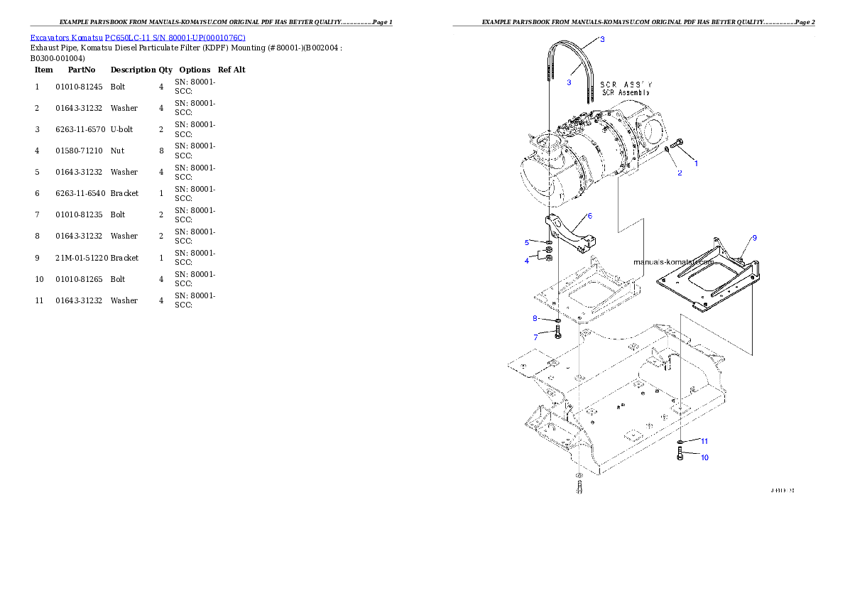 Protected: PC650LC-11 S/N 80001-UP Partsbook