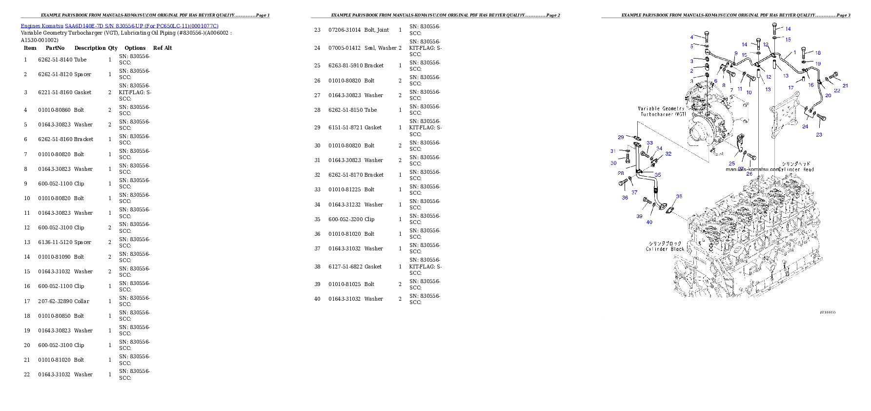 Protected: SAA6D140E-7D S/N 830556-UP (For PC650LC-11) Partsbook