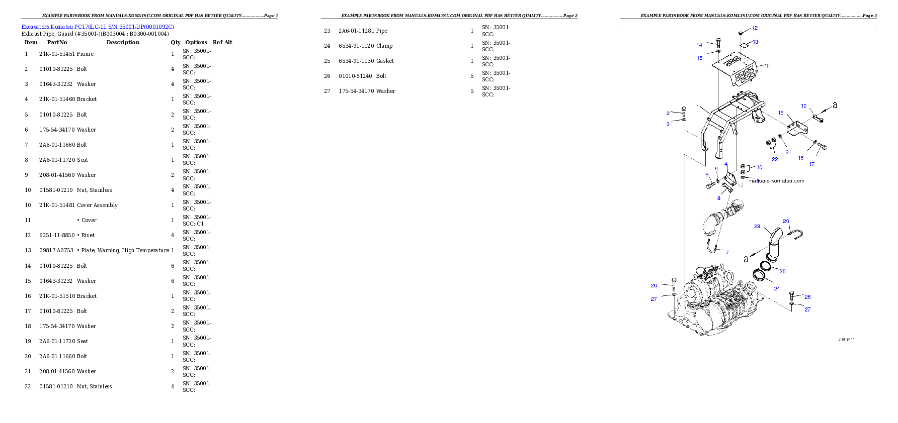 Protected: PC170LC-11 S/N 35001-UP Partsbook