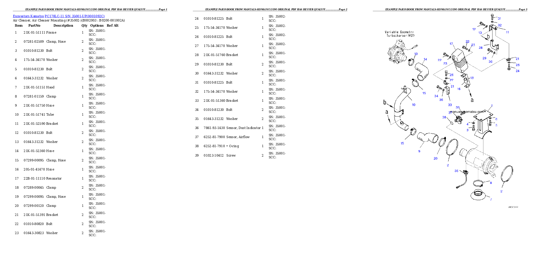 Protected: PC170LC-11 S/N 35001-UP Partsbook