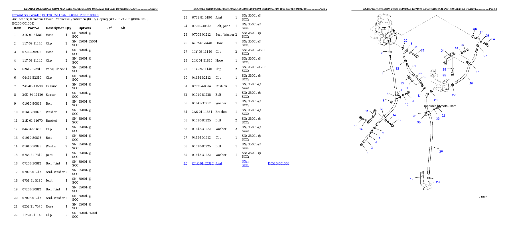 Protected: PC170LC-11 S/N 35001-UP Partsbook