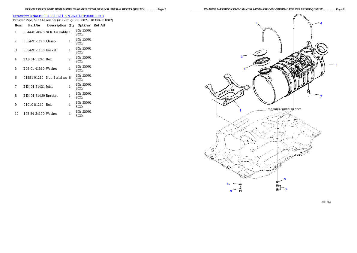 Protected: PC170LC-11 S/N 35001-UP Partsbook