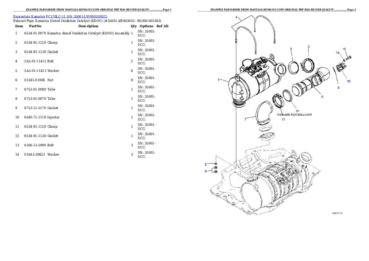 Protected: PC170LC-11 S/N 35001-UP Partsbook