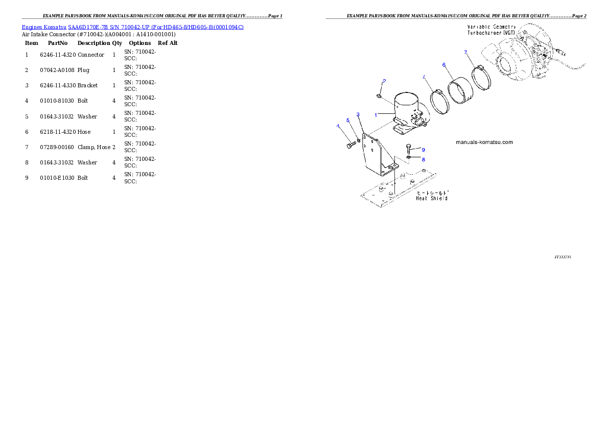 Protected: SAA6D170E-7B S/N 710042-UP (For HD465-8/HD605-8) Partsbook