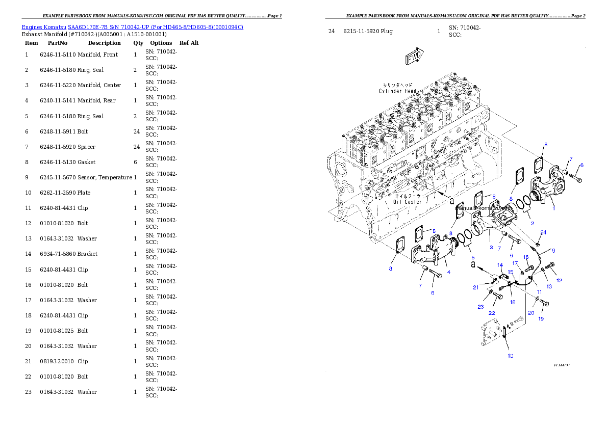Protected: SAA6D170E-7B S/N 710042-UP (For HD465-8/HD605-8) Partsbook