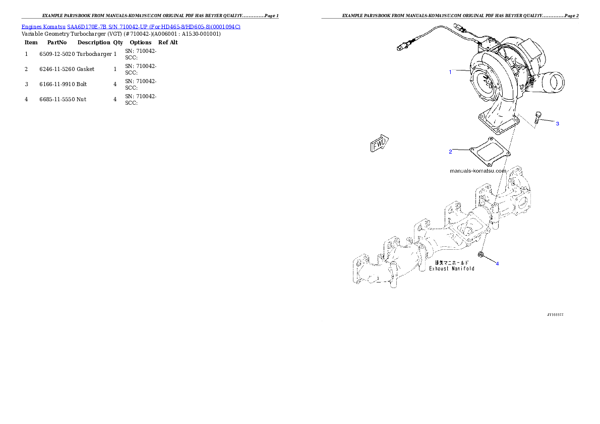 Protected: SAA6D170E-7B S/N 710042-UP (For HD465-8/HD605-8) Partsbook