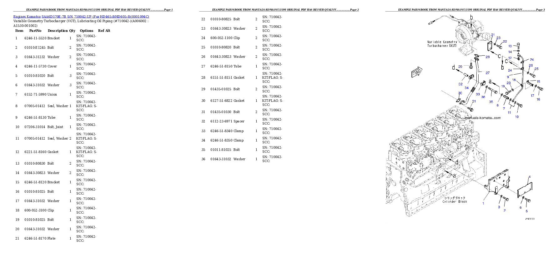 Protected: SAA6D170E-7B S/N 710042-UP (For HD465-8/HD605-8) Partsbook