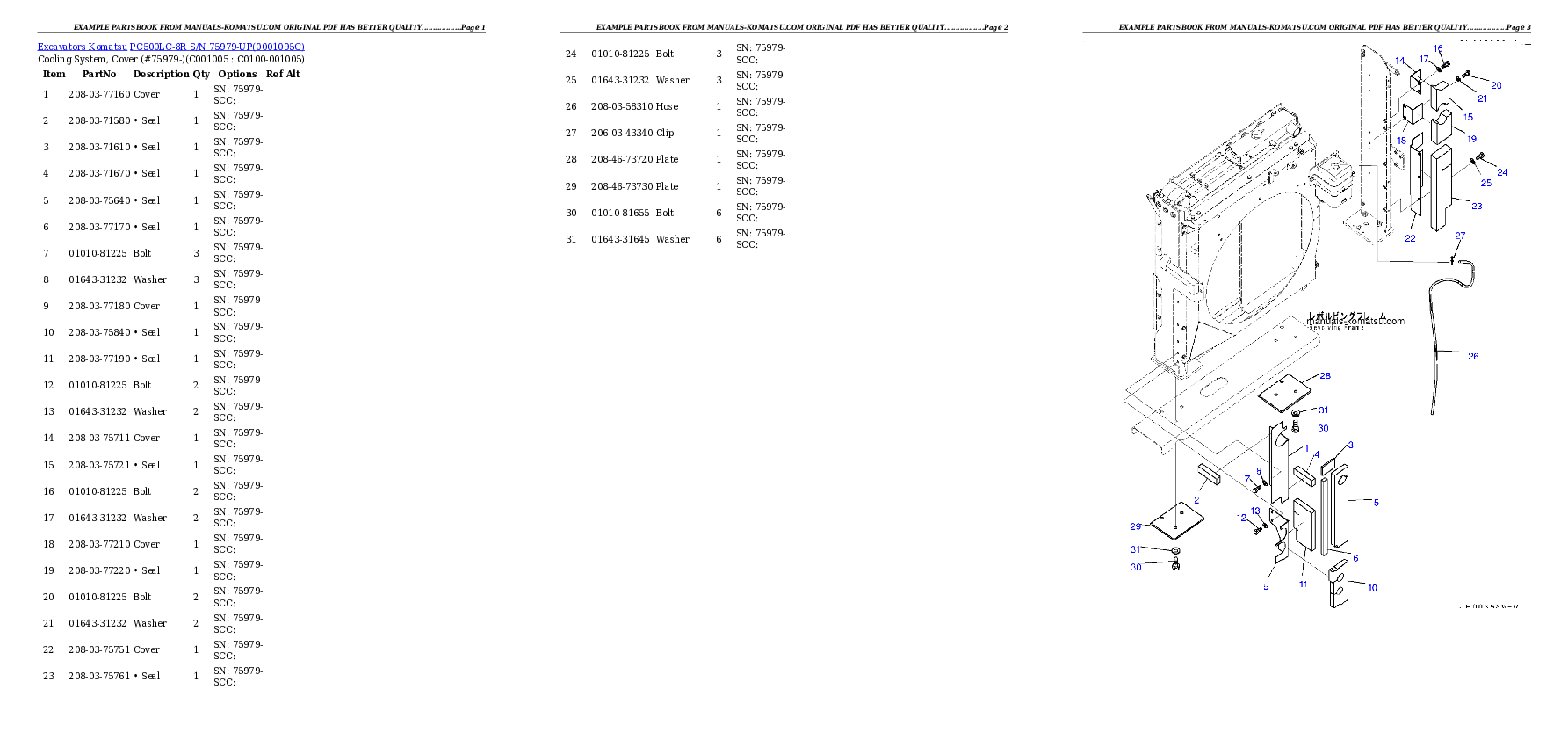 Protected: PC500LC-8R S/N 75979-UP Partsbook