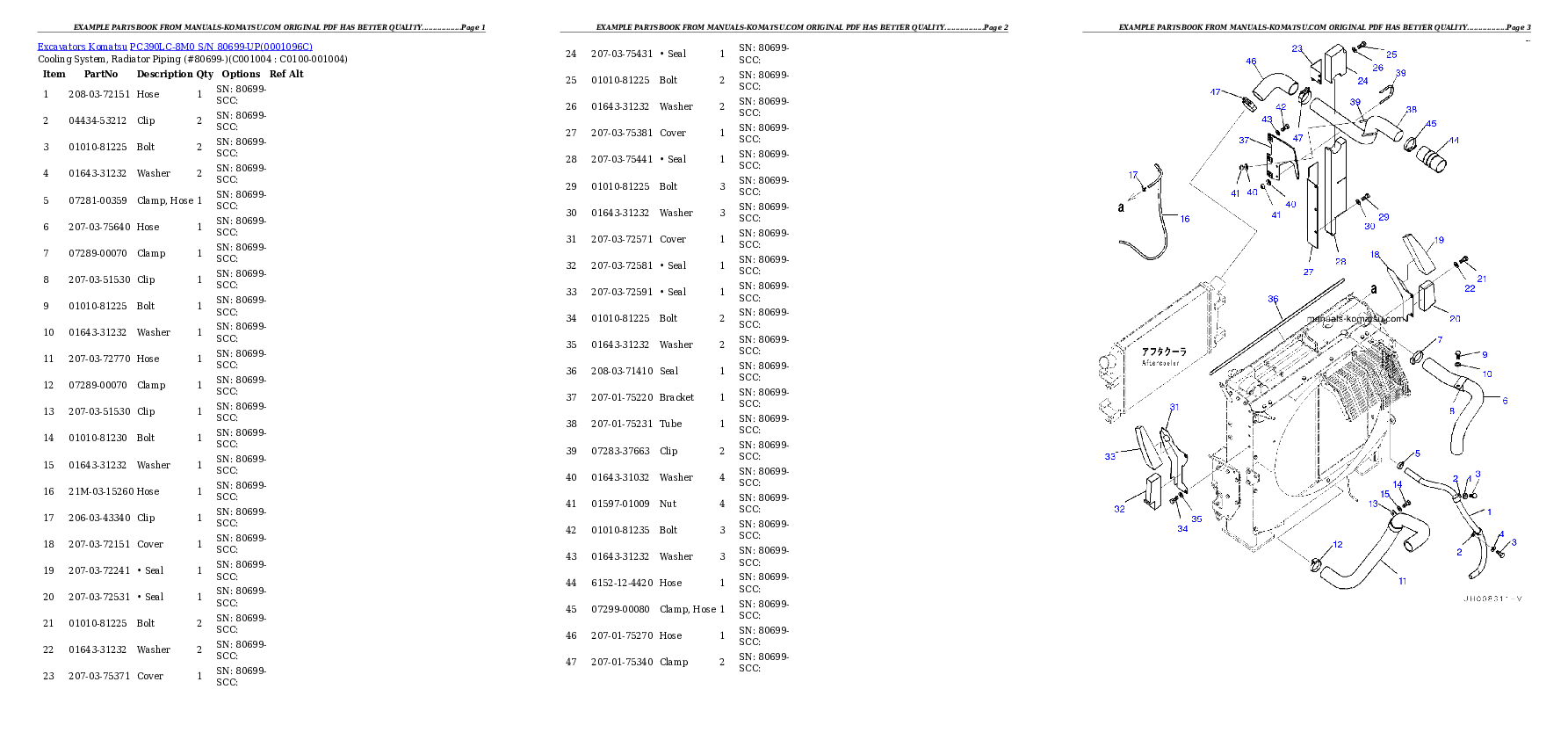 Protected: PC390LC-8M0 S/N 80699-UP Partsbook