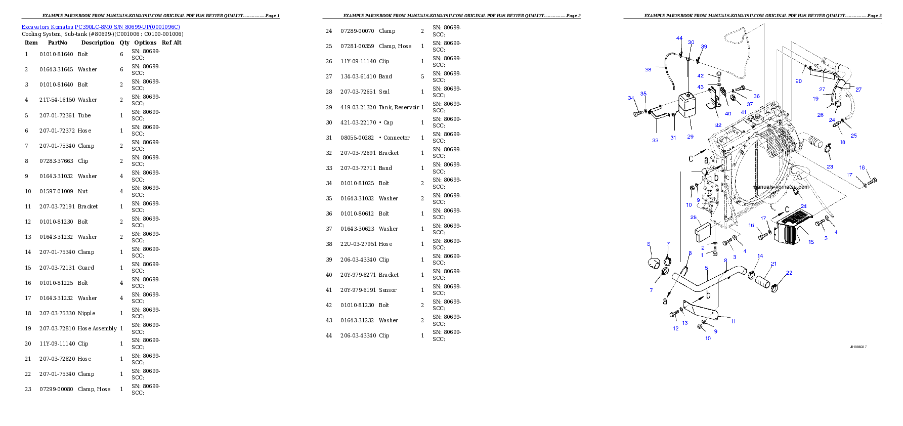 Protected: PC390LC-8M0 S/N 80699-UP Partsbook