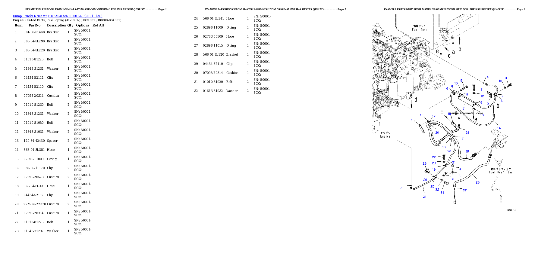 Protected: HD325-8 S/N 50001-UP Partsbook